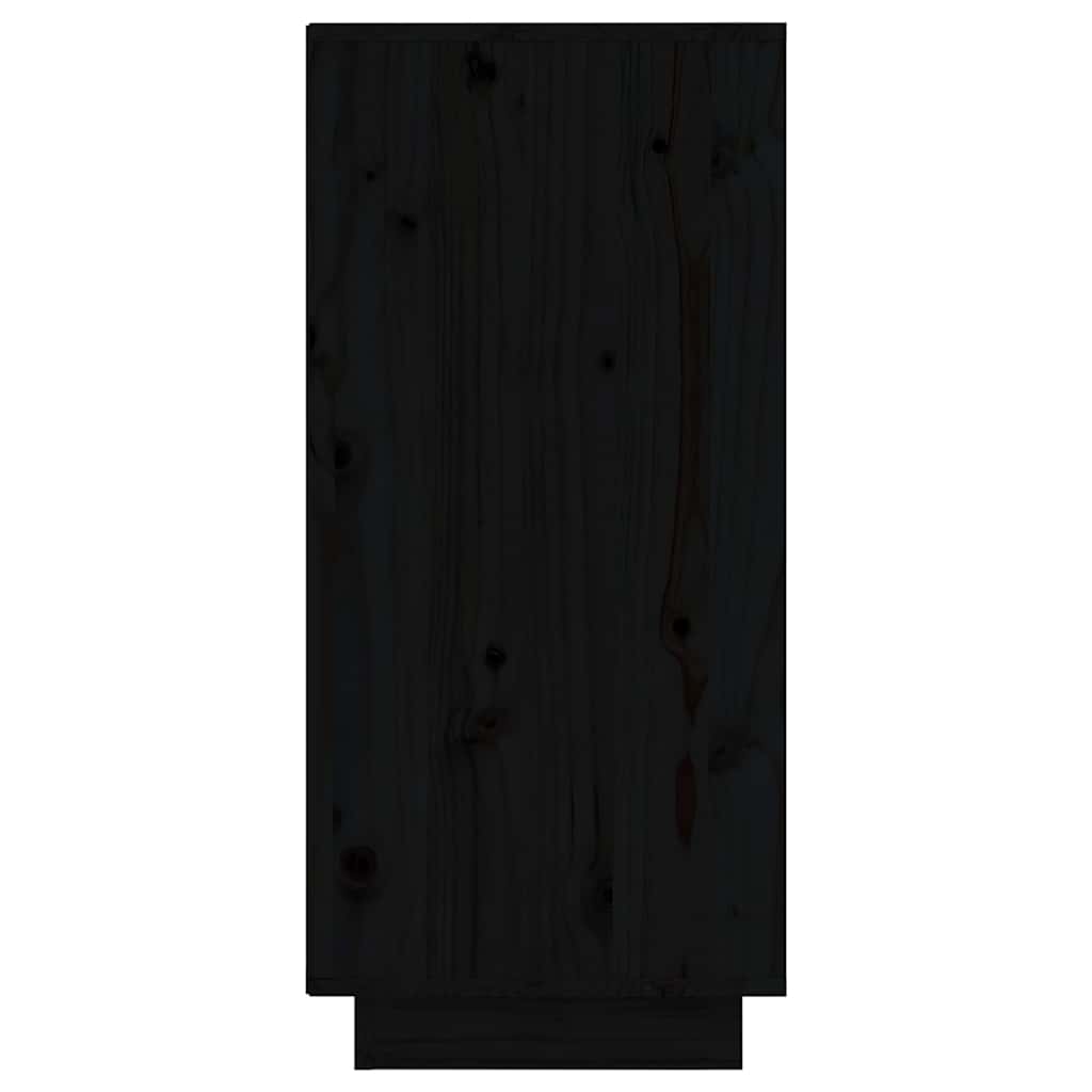 vidaXL Sideboards 2 pcs Black 31.5x34x75 cm Solid Wood Pine 6