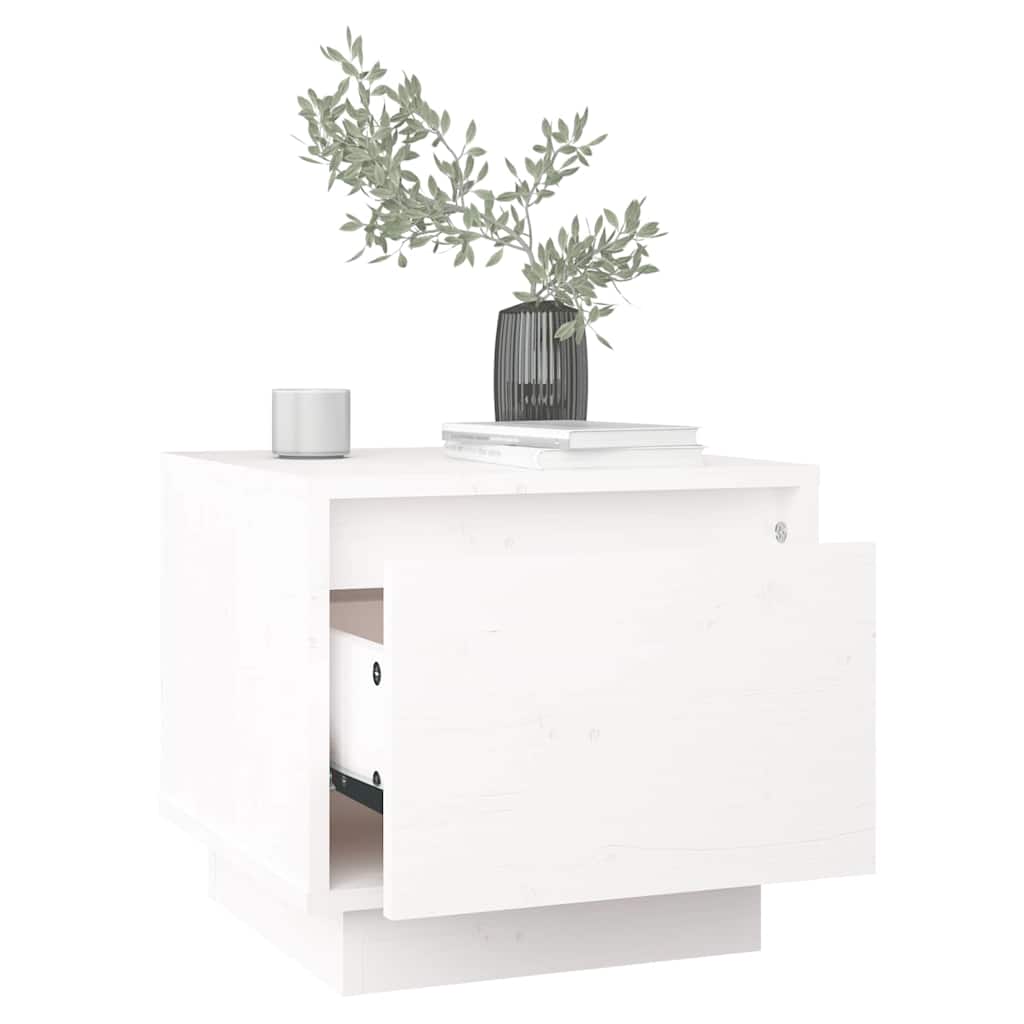 vidaXL Bedside Cabinet | White | Solid pinewood | Compact | Storage 3