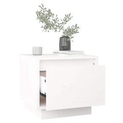vidaXL Bedside Cabinet | White | Solid pinewood | Compact | Storage 3