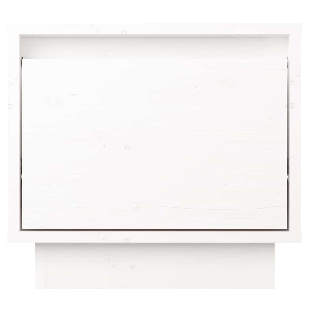 vidaXL Bedside Cabinet | White | Solid pinewood | Compact | Storage 4
