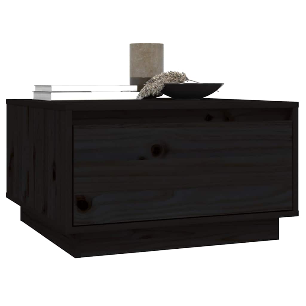 vidaXL Coffee Table | Black | Solid Pine Wood | Medium | Coffee Table 4