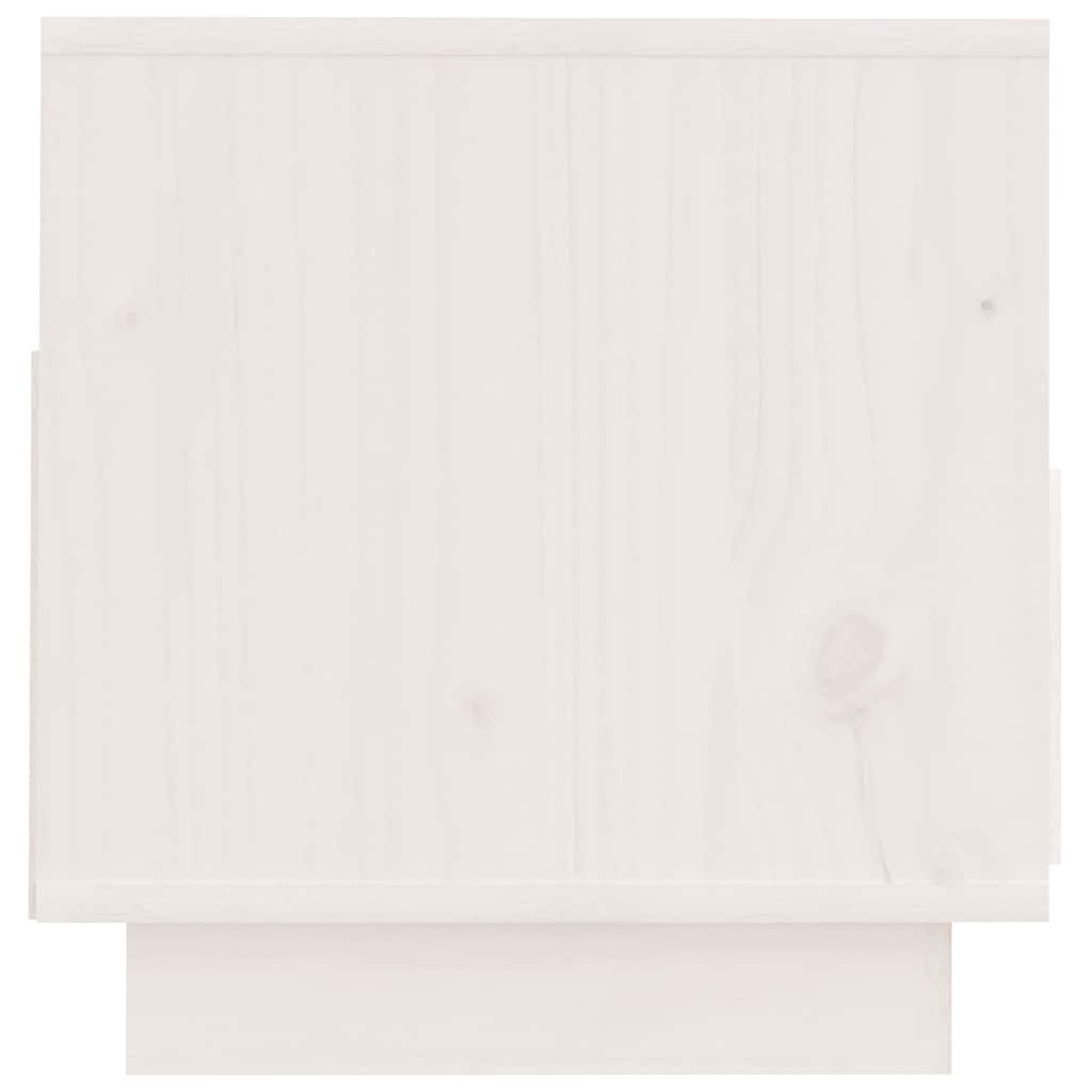 vidaXL TV Cabinet | White | Solid Pine Wood | 60 cm x 35 cm x 37 cm | TV Cabinet 6