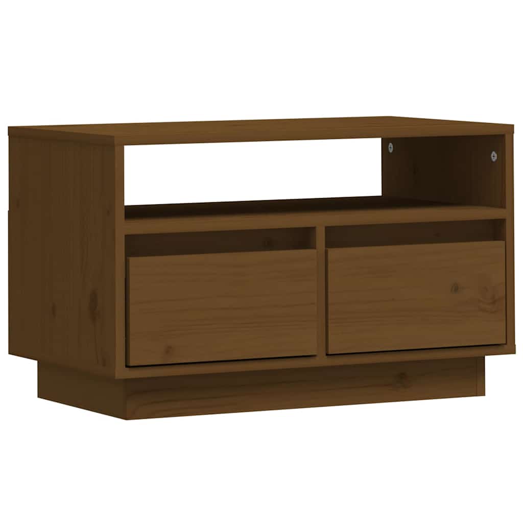 vidaXL TV Cabinet Honey Brown 60x35x37 cm Solid Wood Pine 2