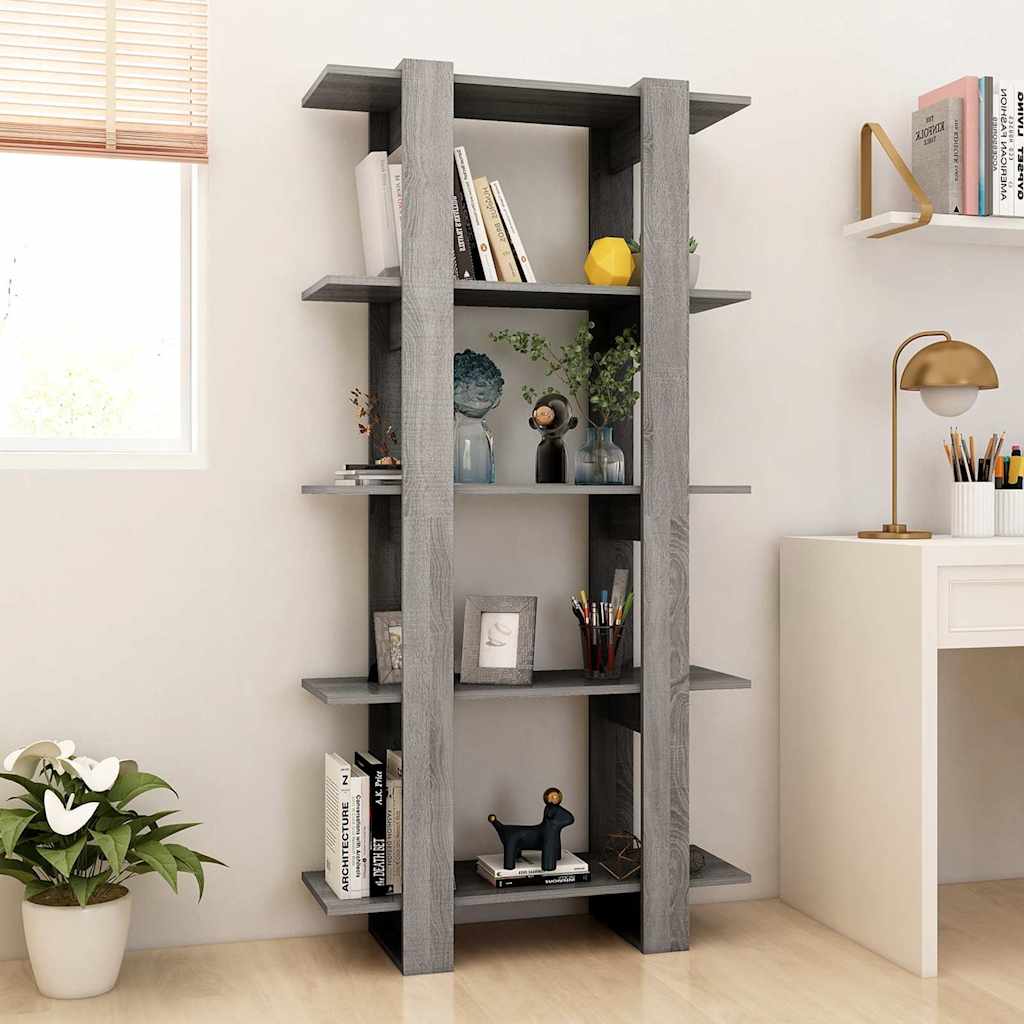 vidaXL Book Cabinet | Grey sonoma | Engineered wood | Large | Book Cabinet 3