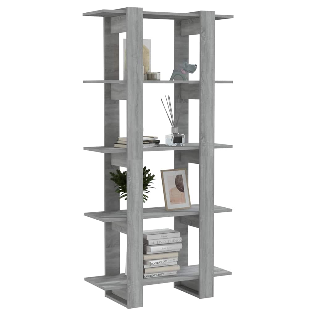 vidaXL Book Cabinet | Grey sonoma | Engineered wood | Large | Book Cabinet 4