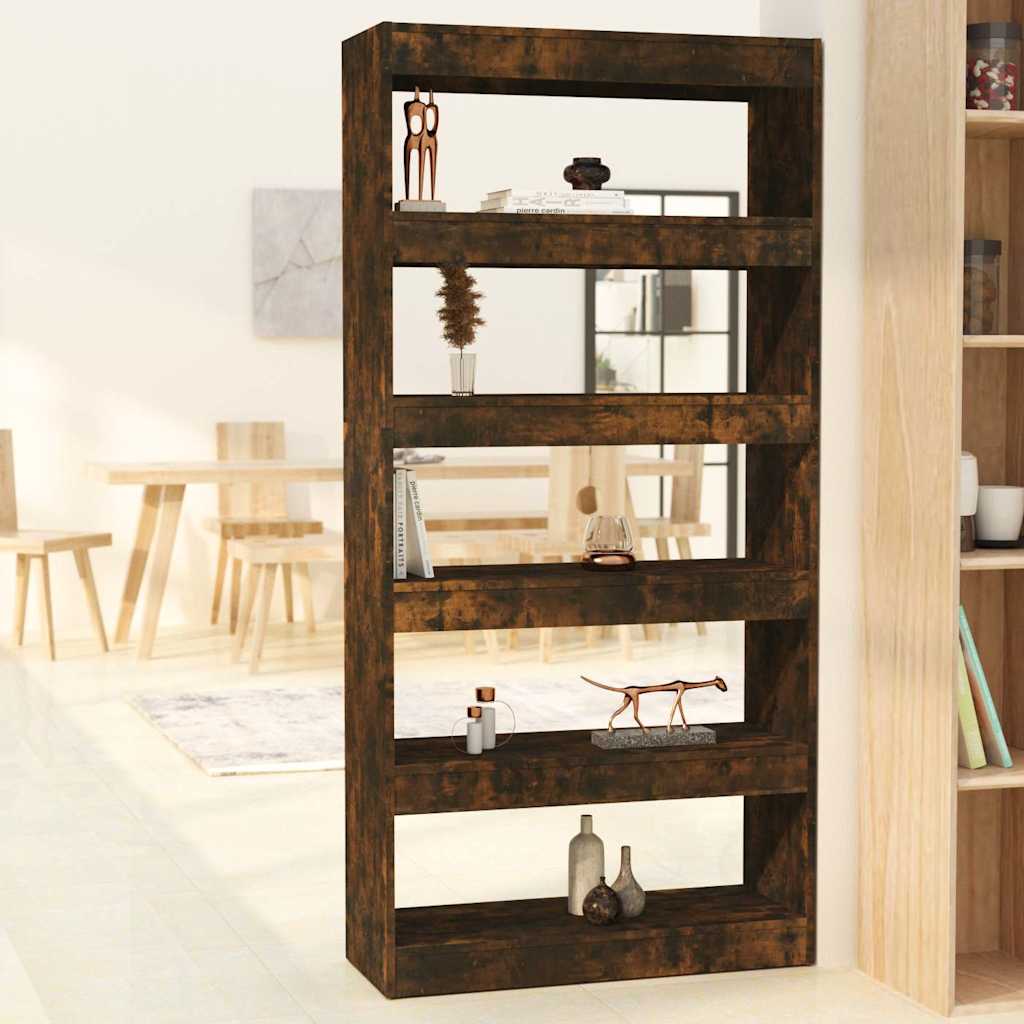 vidaXL Book Cabinet | Smoked oak | Engineered wood | 80 x 30 x 166 cm 1
