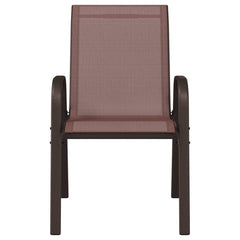 vidaXL Stackable Garden Chairs 2 pcs Brown Textilene Fabric 4