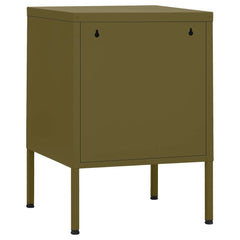 vidaXL Nightstands 2 pcs Olive Green 35x35x51 cm Steel 5