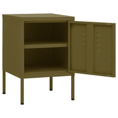 vidaXL Nightstands 2 pcs Olive Green 35x35x51 cm Steel 6