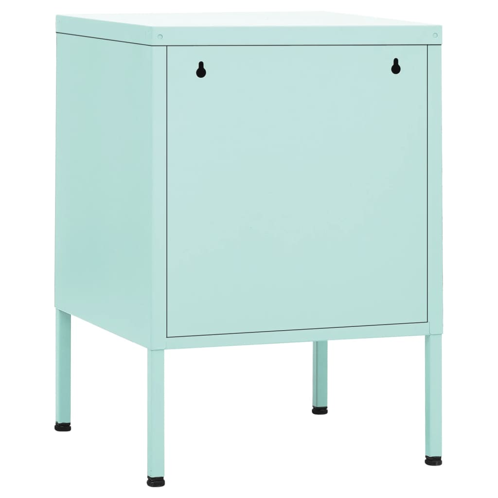 vidaXL Nightstands 2 pcs Mint 35x35x51 cm Steel 5