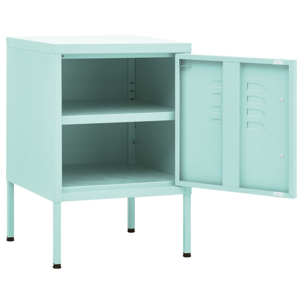 vidaXL Nightstands 2 pcs Mint 35x35x51 cm Steel 6