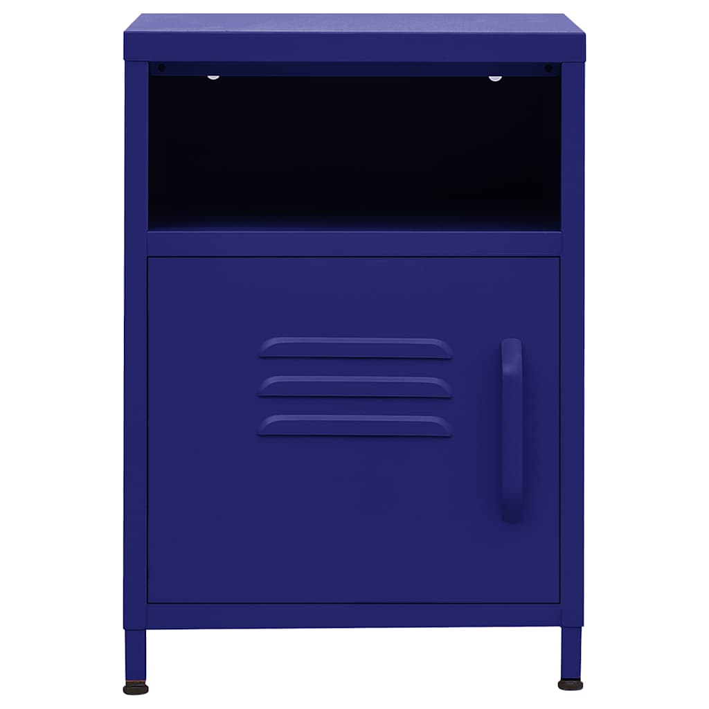 vidaXL Nightstands 2 pcs Navy Blue 35x35x51 cm Steel 3