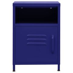 vidaXL Nightstands 2 pcs Navy Blue 35x35x51 cm Steel 3
