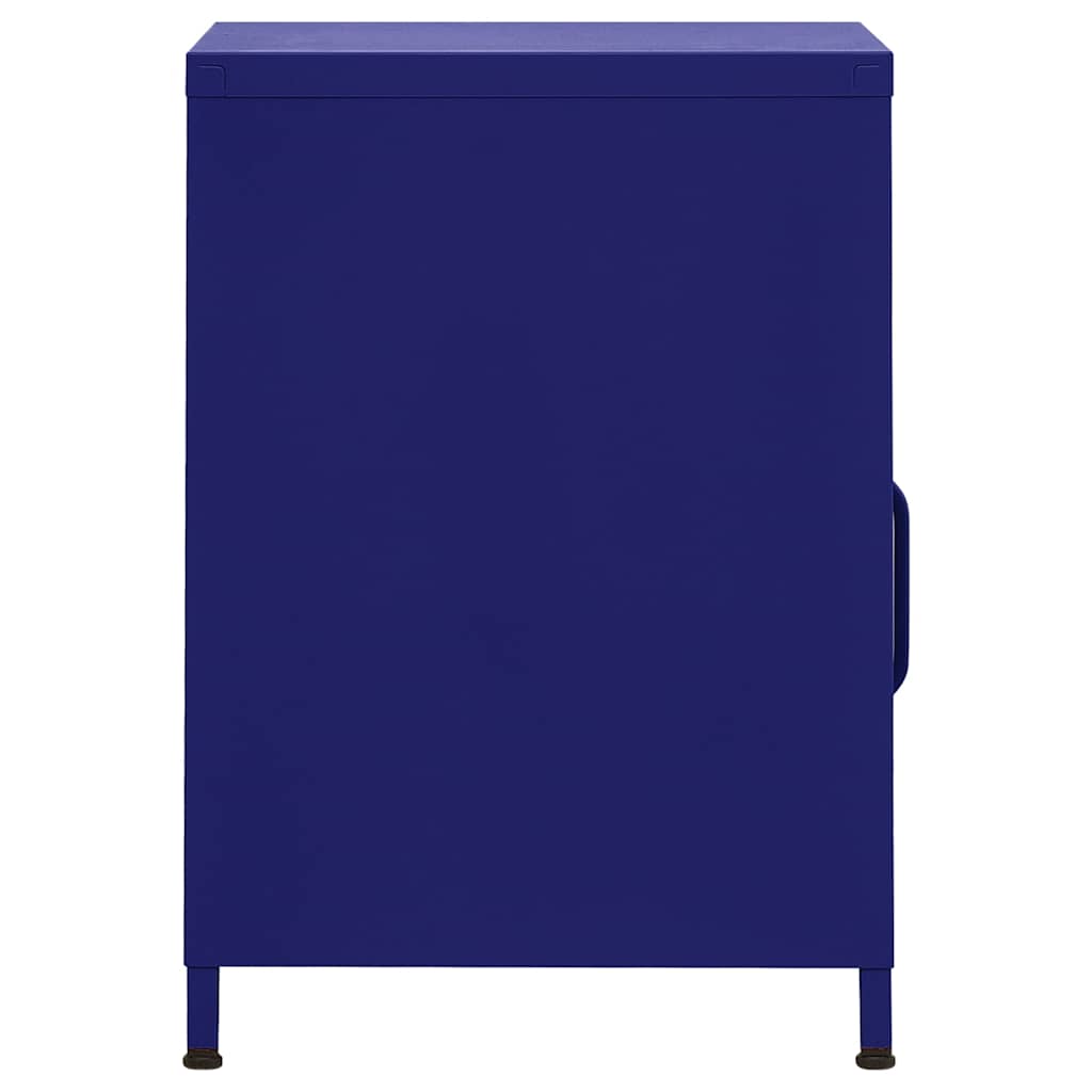vidaXL Nightstands 2 pcs Navy Blue 35x35x51 cm Steel 4