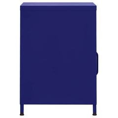 vidaXL Nightstands 2 pcs Navy Blue 35x35x51 cm Steel 4