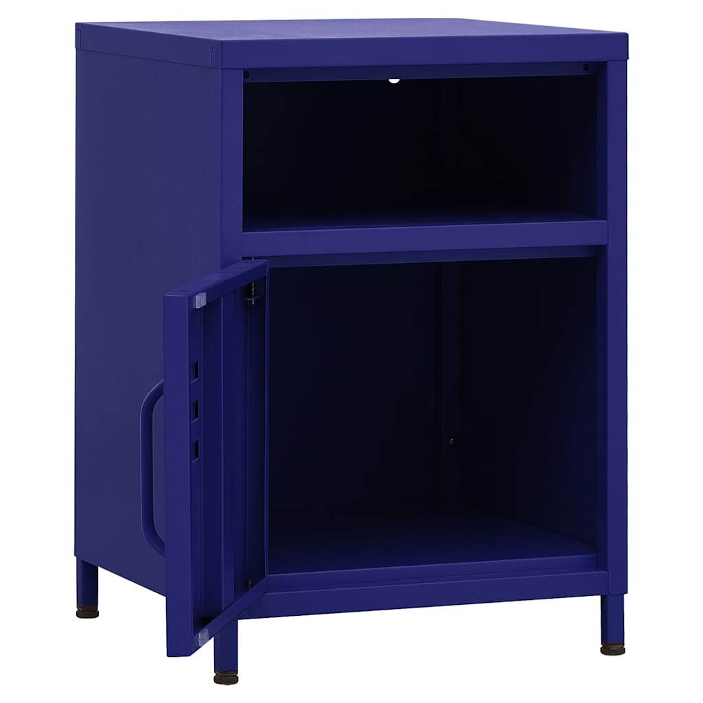 vidaXL Nightstands 2 pcs Navy Blue 35x35x51 cm Steel 6