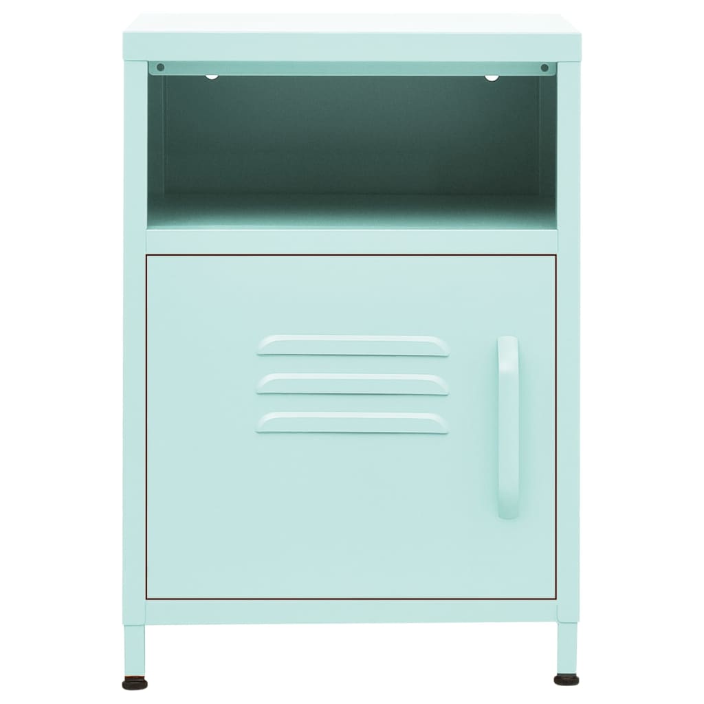 vidaXL Nightstands 2 pcs Mint 35x35x51 cm Steel 3