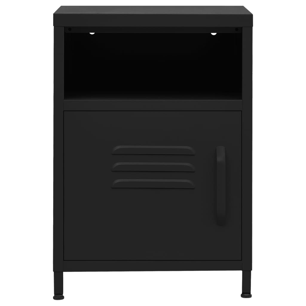 vidaXL Nightstands 2 pcs Black 35x35x51 cm Steel 3