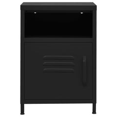 vidaXL Nightstands 2 pcs Black 35x35x51 cm Steel 3