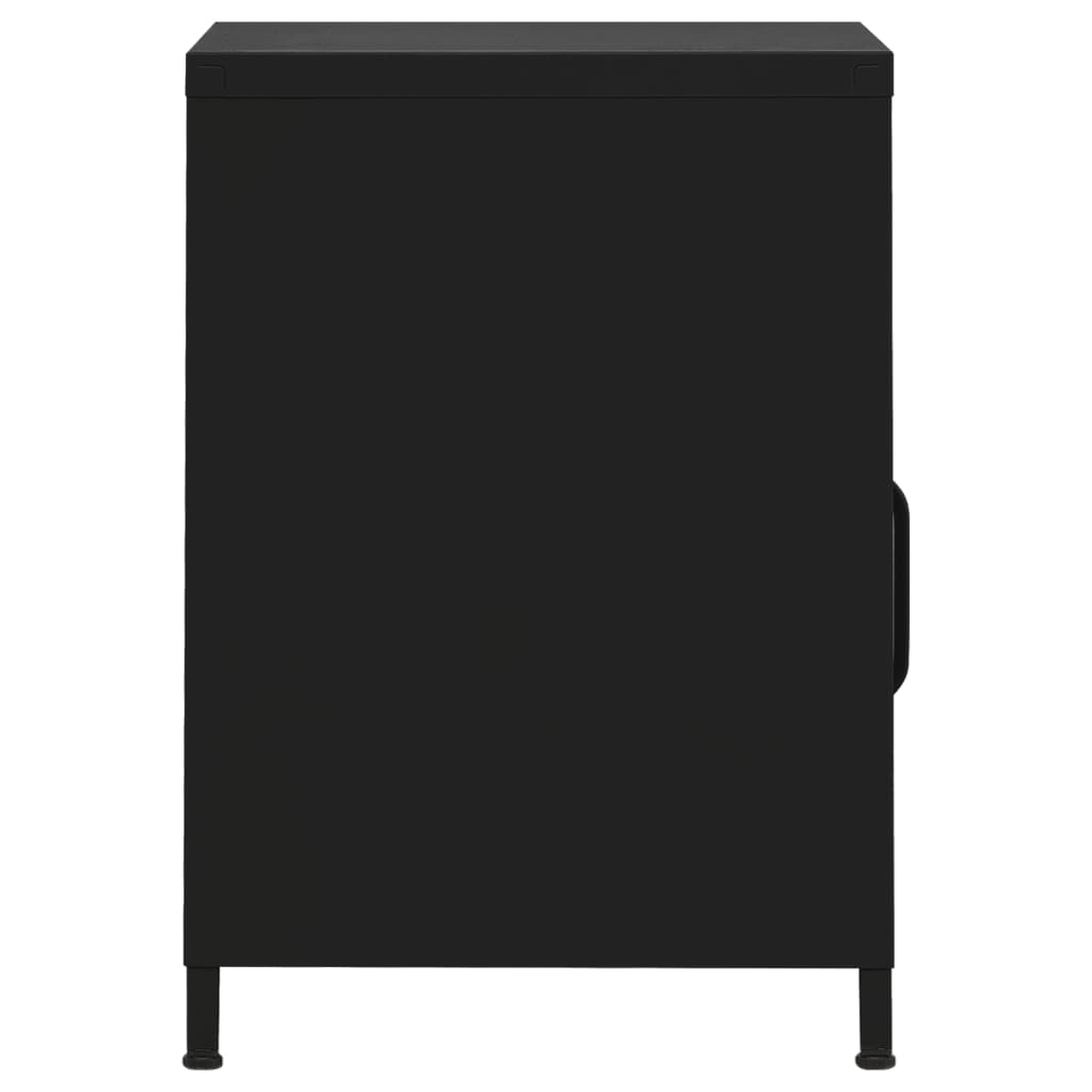 vidaXL Nightstands 2 pcs Black 35x35x51 cm Steel 4