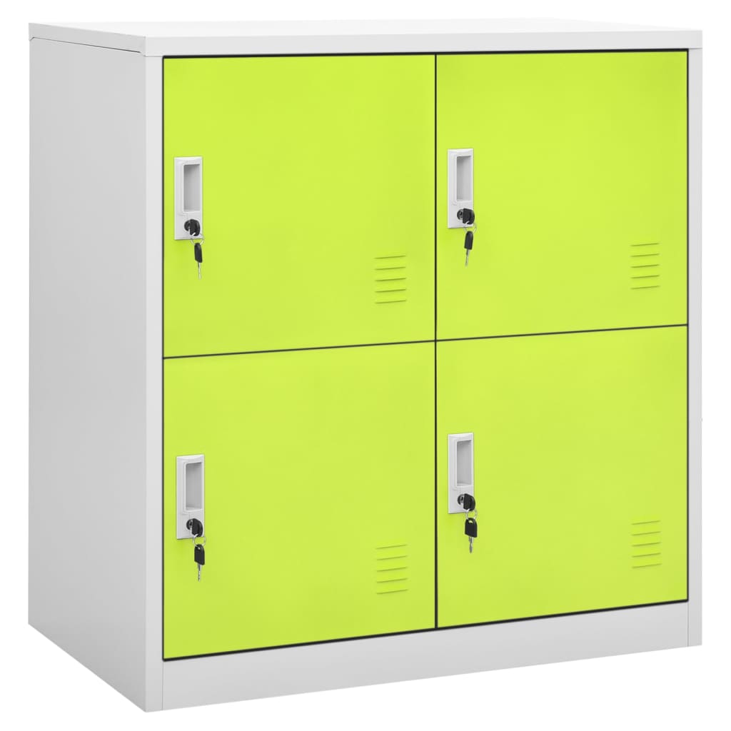 vidaXL Locker Cabinet | Set of 2 | Light grey and green | Steel | Medium 2