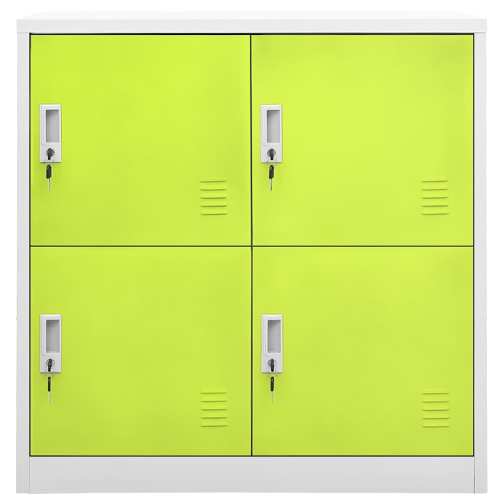 vidaXL Locker Cabinet | Set of 2 | Light grey and green | Steel | Medium 3