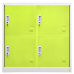 vidaXL Locker Cabinet | Set of 2 | Light grey and green | Steel | Medium 3