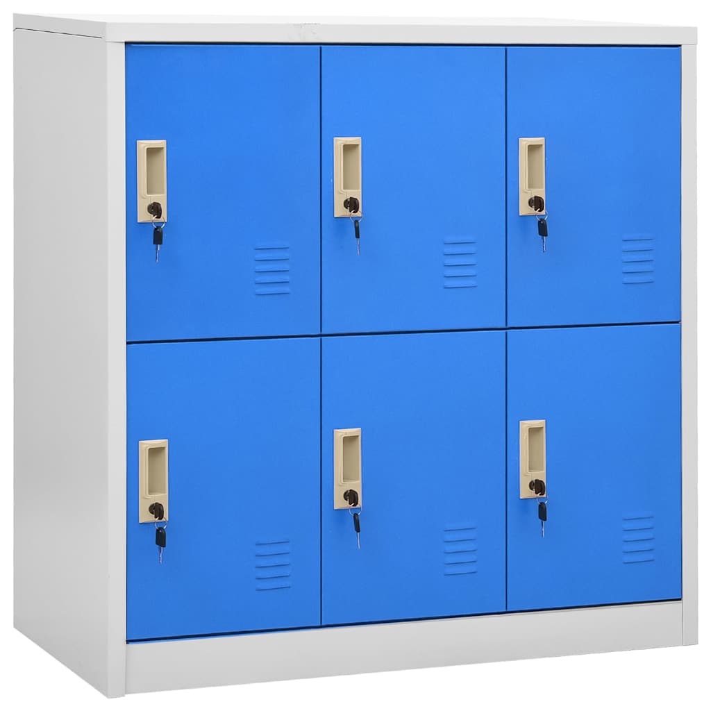 vidaXL Locker Cabinets 2 pcs Light Grey and Blue 90x45x92.5 cm Steel 2