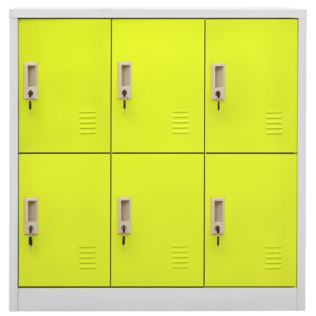 vidaXL Locker Cabinet | Set of 2 | Light Grey and Green | Steel | Medium 3
