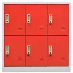 vidaXL Locker Cabinets 5 pcs Light Grey and Red 90x45x92.5 cm Steel 3