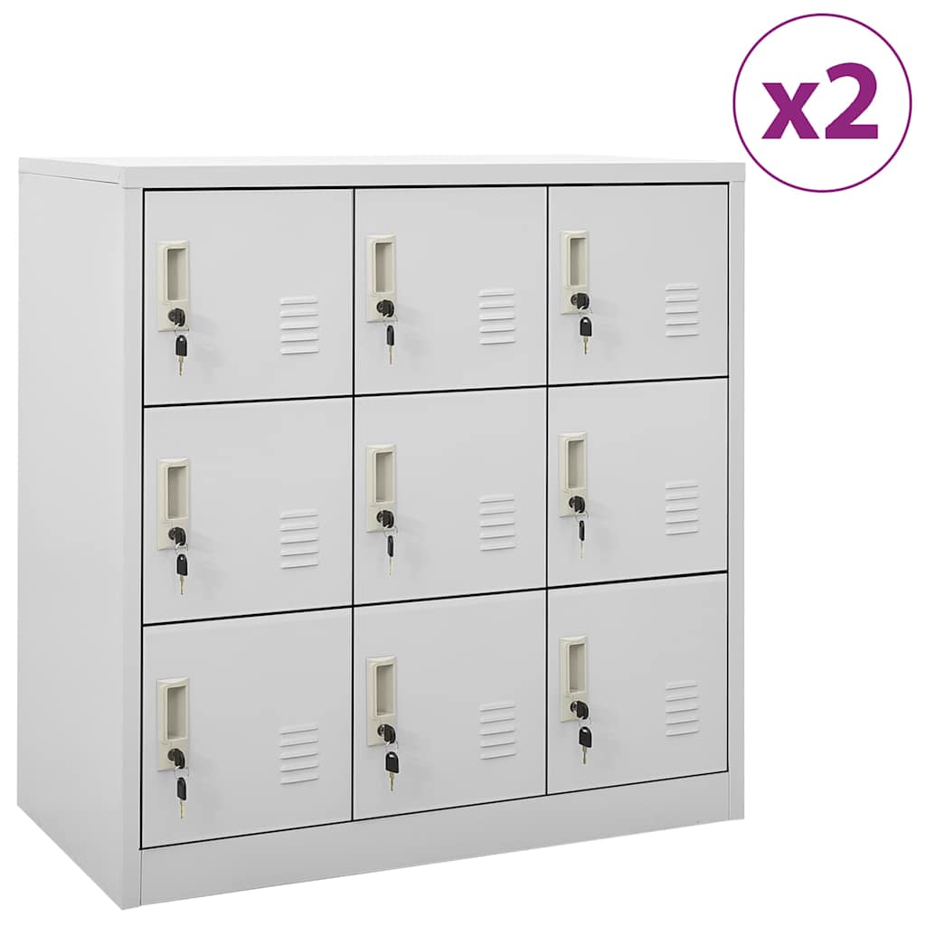 vidaXL Locker Cabinet | Set of 2 | Light Grey | Steel | Medium | Locker Cabinet 1