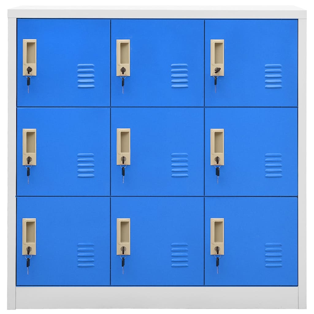 vidaXL Locker Cabinets 2 pcs Light Grey and Blue 90x45x92.5 cm Steel 3