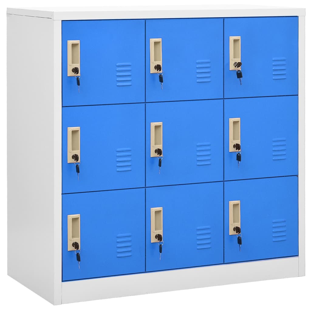 vidaXL Locker Cabinet | Set of 5 | Light Grey and Blue | Steel | Medium 2