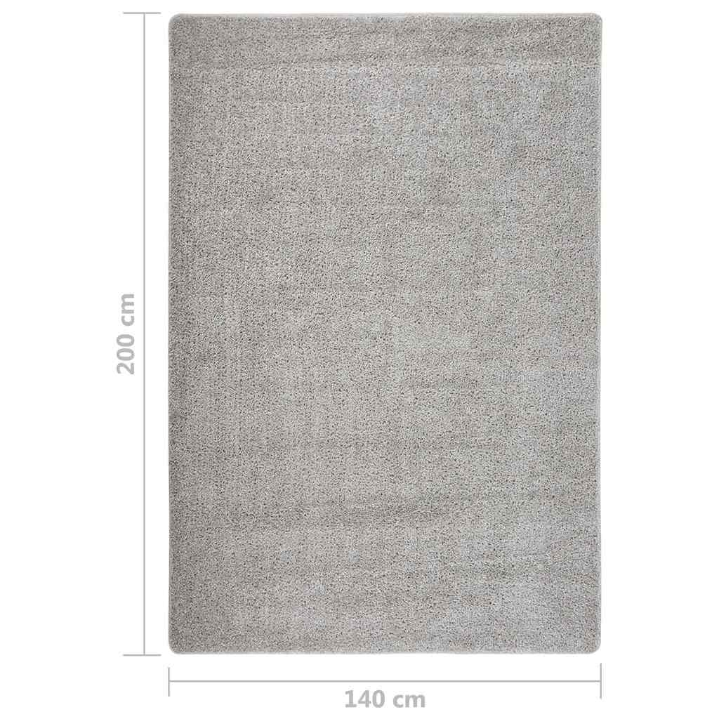 Shaggy Rug Anti Slip Light Grey 140 x 200 cm