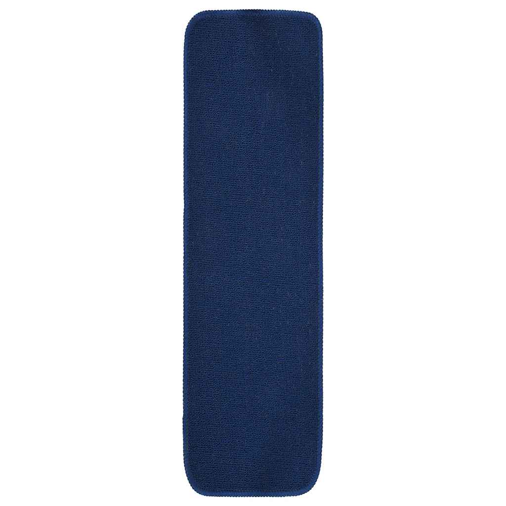 vidaXL Stair Mat | Set of 15 | Navy blue | 100% Polypropylene | 75 x 20 cm 2