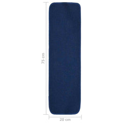 vidaXL Stair Mat | Set of 15 | Navy blue | 100% Polypropylene | 75 x 20 cm 6