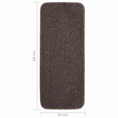 vidaXL Stair Mat | Set of 15 | Brown | 100% PP | 25 x 60 cm | Non-slip 6