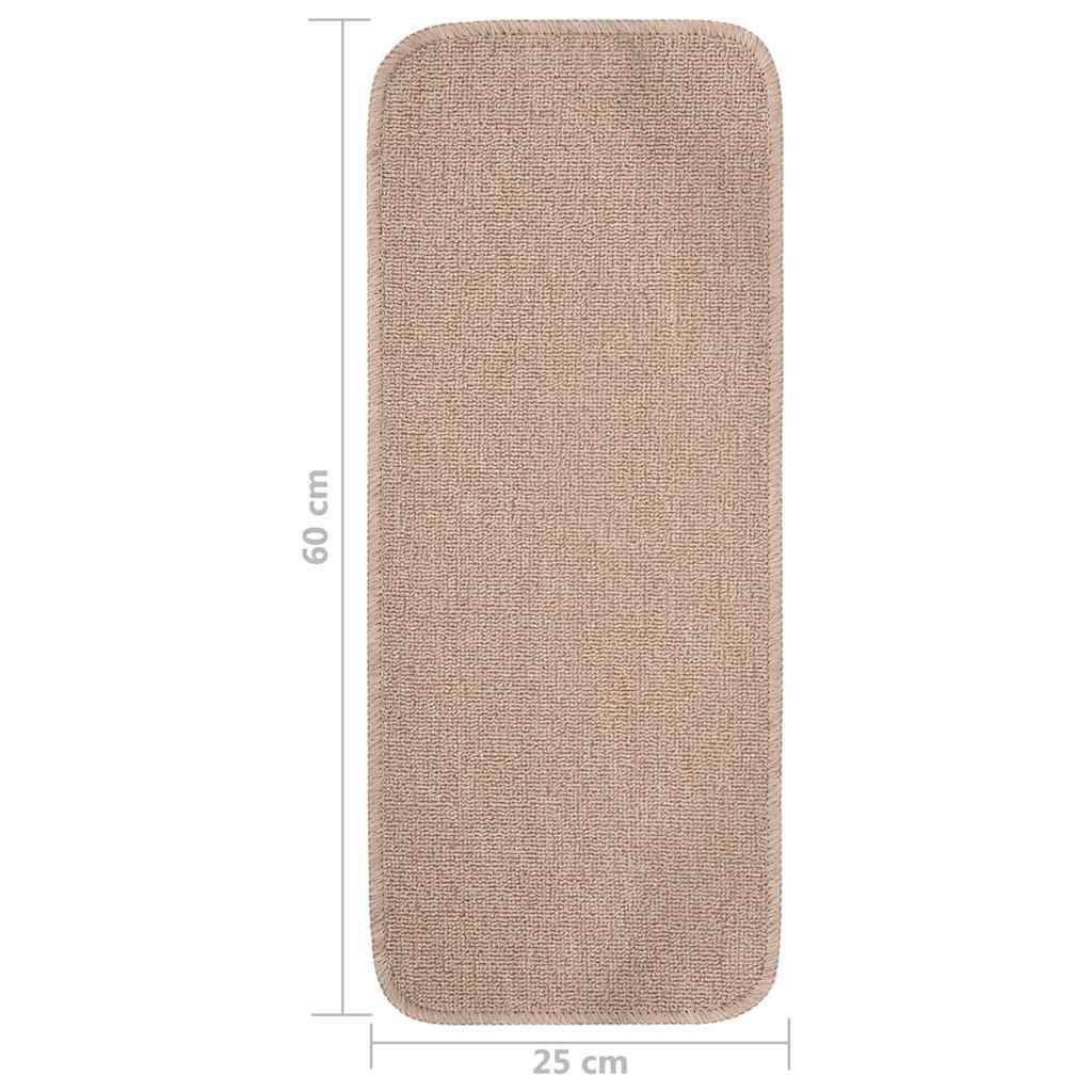 vidaXL Anti Slip Stair Mats 15 pcs 60x25 cm Beige Rectangular 6