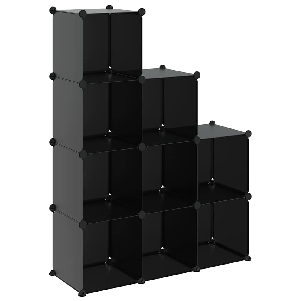 vidaXL Storage Cube Organiser with 9 Cubes Black PP 2