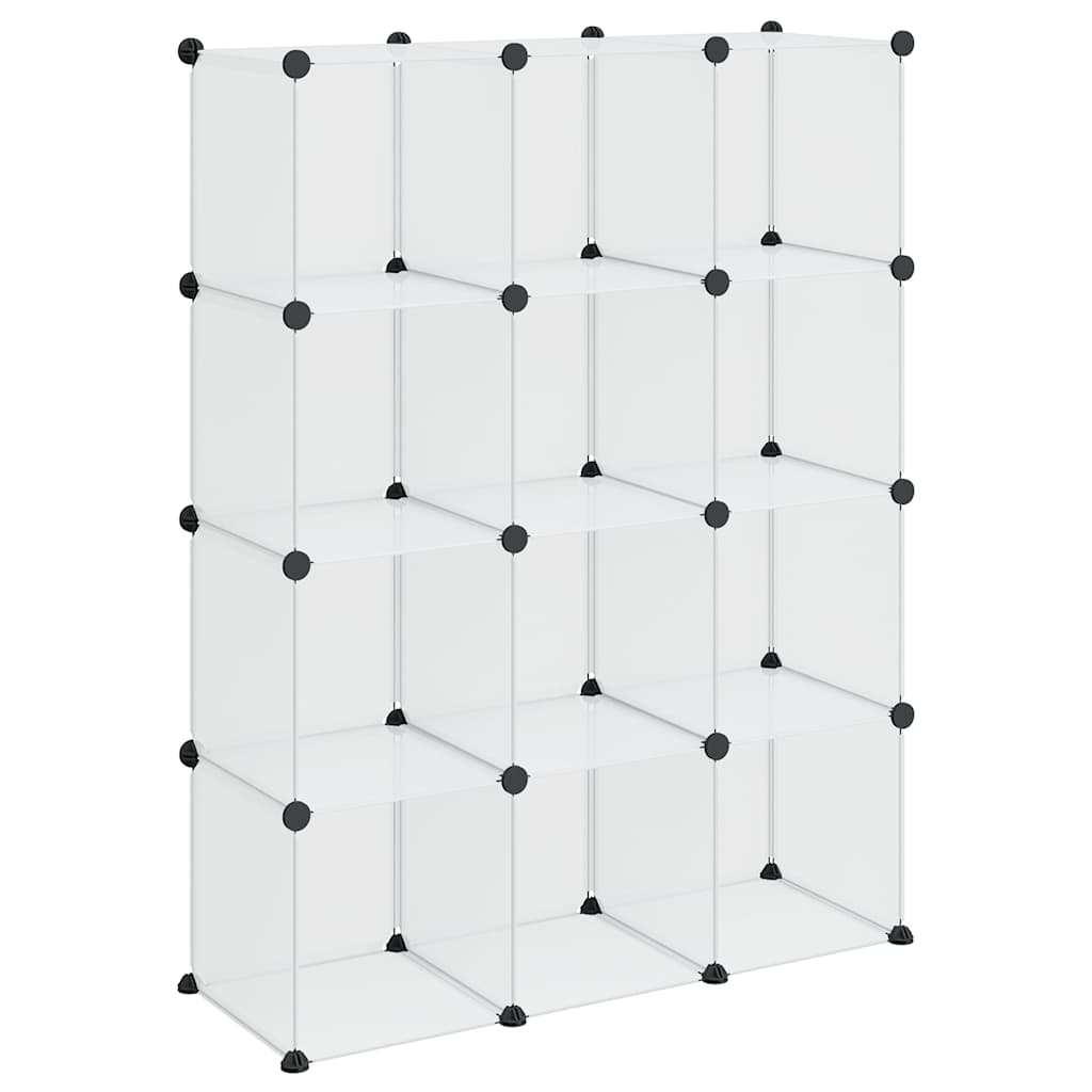 vidaXL Storage Cube Organiser with 12 Cubes Transparent PP 2