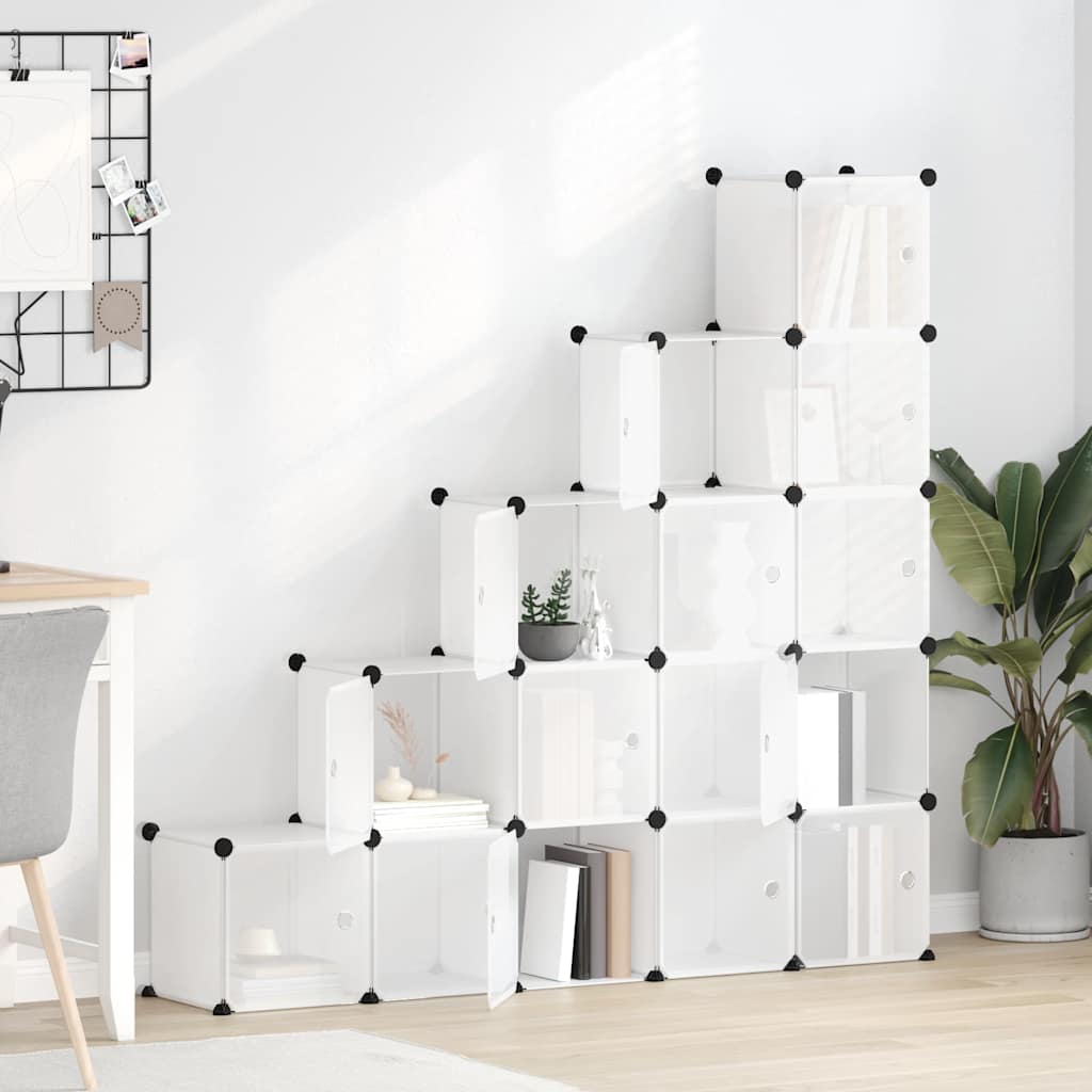 vidaXL Storage Cube Organiser | Transparent | Polypropylene, Steel 1