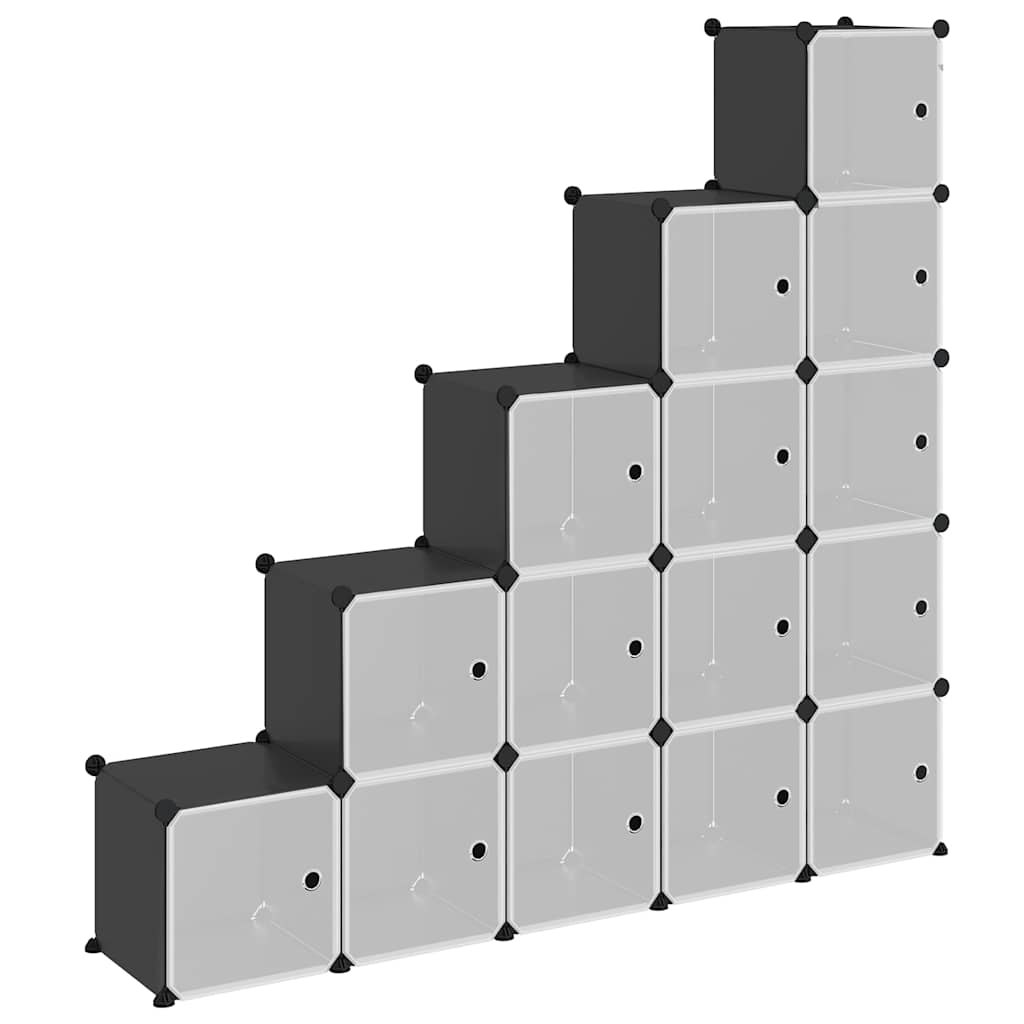 vidaXL Storage Cube Organiser | Black | PP Plastic, Steel | Large | Stackable 2