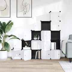 vidaXL Storage Cube Organiser | Black | PP Plastic, Steel | Large | Stackable 3