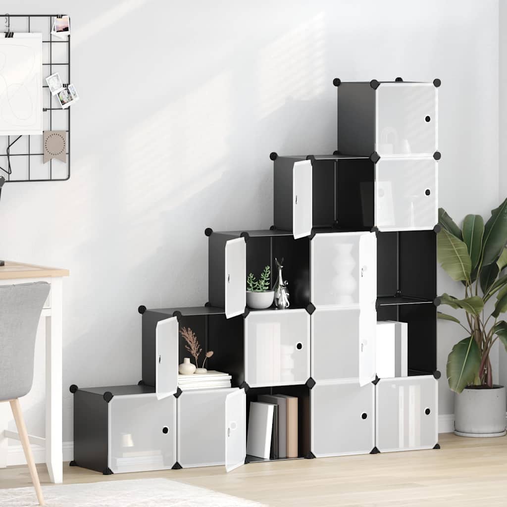 vidaXL Storage Cube Organiser | Black | PP Plastic, Steel | Large | Stackable 1