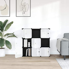 vidaXL Storage Cube Organiser | Black | PP Plastic, Steel | Medium | Stackable 3