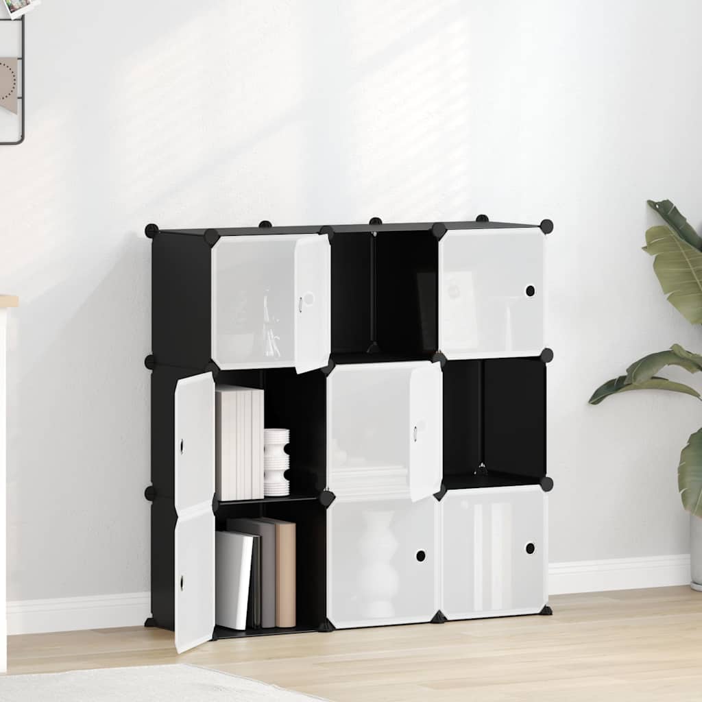 vidaXL Storage Cube Organiser | Black | PP Plastic, Steel | Medium | Stackable 1