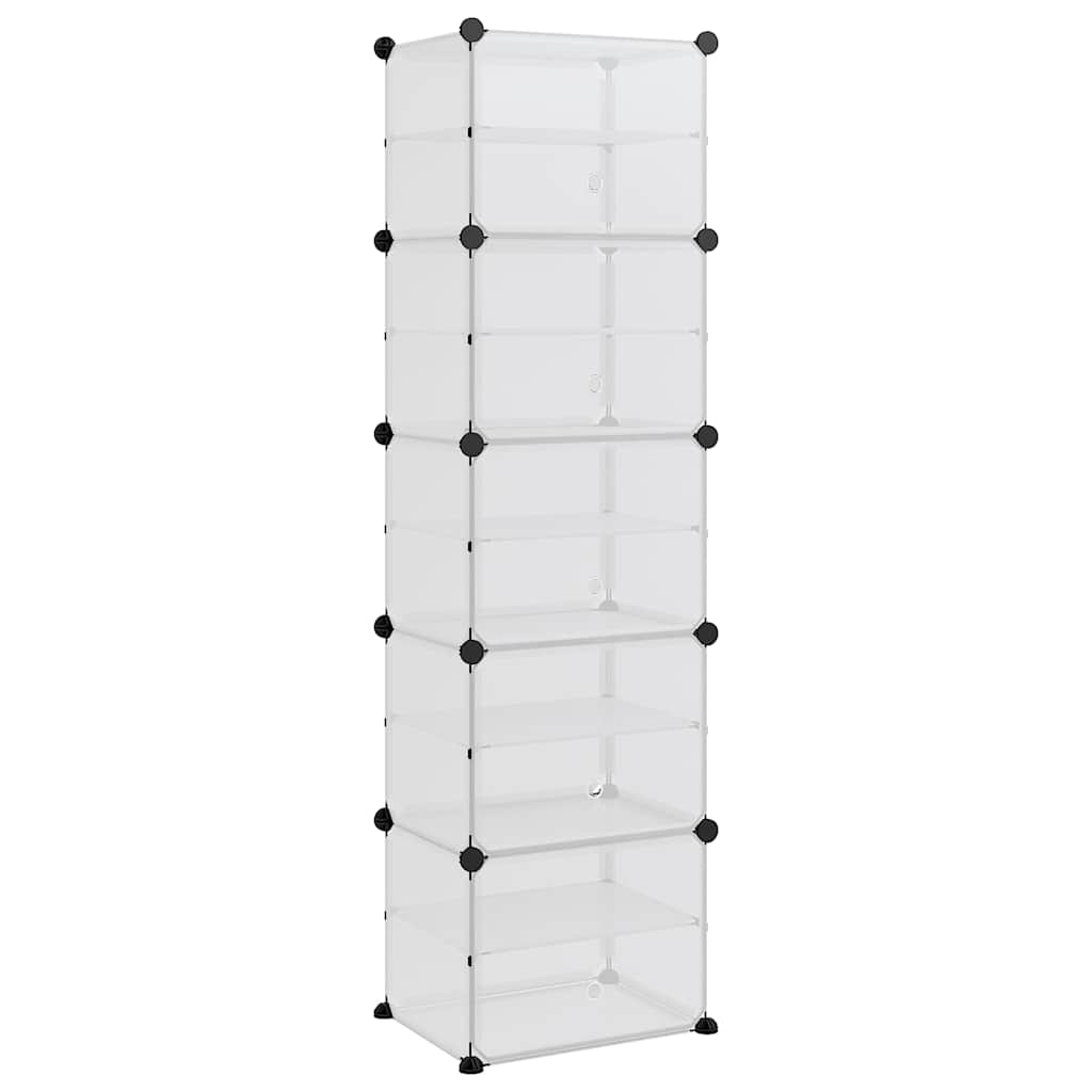 vidaXL Shoe Rack | Transparent | PP Plastic, Steel | 153.5 cm height | Stackable 2