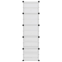 vidaXL Shoe Rack | Transparent | PP Plastic, Steel | 153.5 cm height | Stackable 3