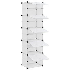 vidaXL Shoe Rack | Transparent | PP Plastic, Steel | 153.5 cm height | Stackable 6
