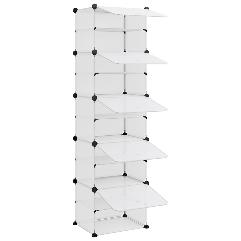 vidaXL Shoe Rack | Transparent | PP Plastic, Steel | 153.5 cm height | Stackable 6